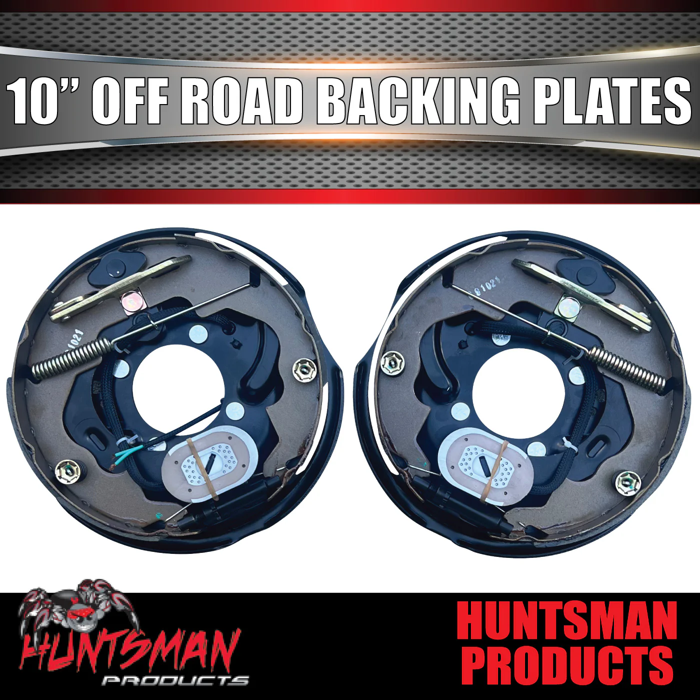 2x 10" Off Road Trailer Caravan Electric Brake Backing Plates With Park Lever
