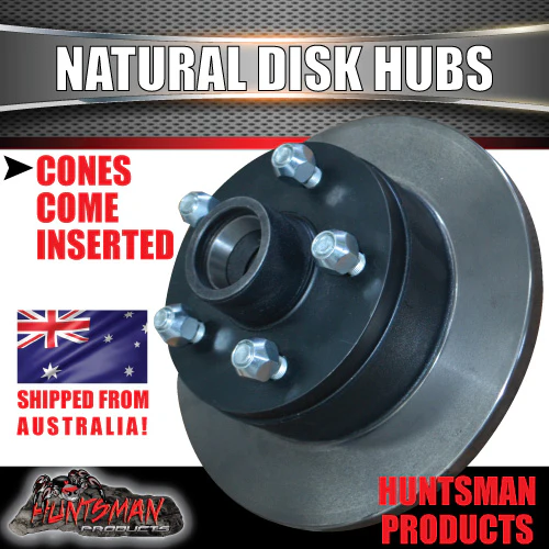 2x 10" Trailer Caravan Natural Disc Hubs Commodore Pattern & LM Bearings 5/120 - Image 3
