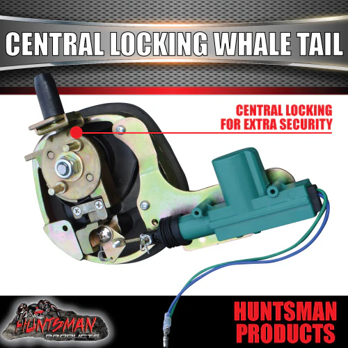 2x 12 Volt Power Operated Black Whale Tail T Handle Folding Lock - Image 4