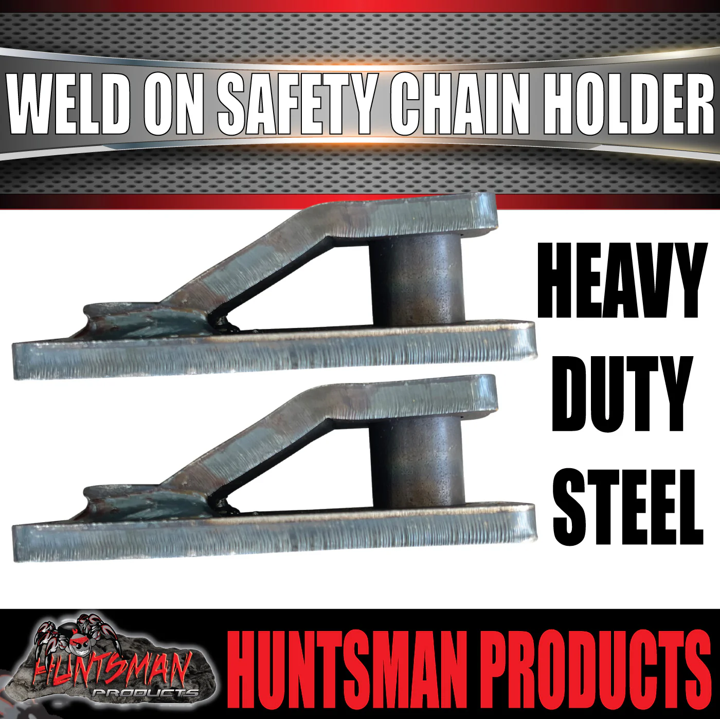 2x 13mm Trailer Caravan Weld Safety Chain Holder Cam Lock Base Suit Hammerlocks - Image 4