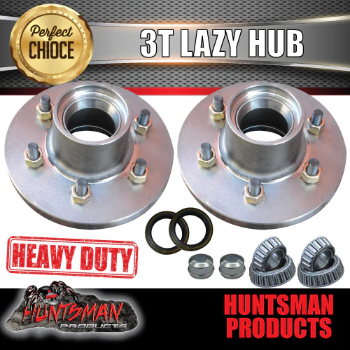 2X 3 Tonne 6 Stud Trailer Caravan Hubs 6/139.7 pcd 3000kg Bearings. Suits Huntsman & Alko