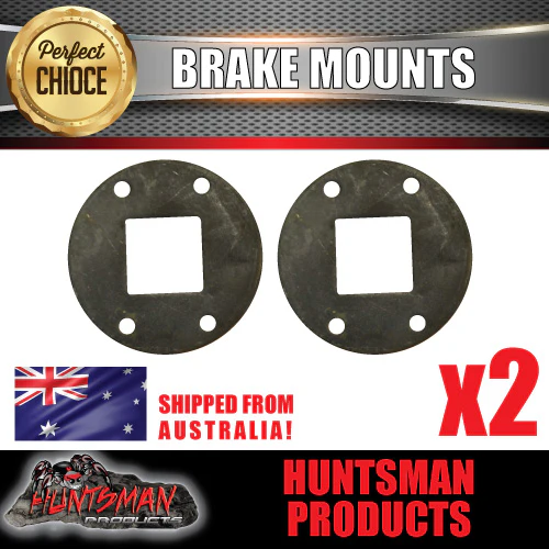 2x 40mm Square Trailer Axle Hydraulic Drum Brake Mount Flange Plate