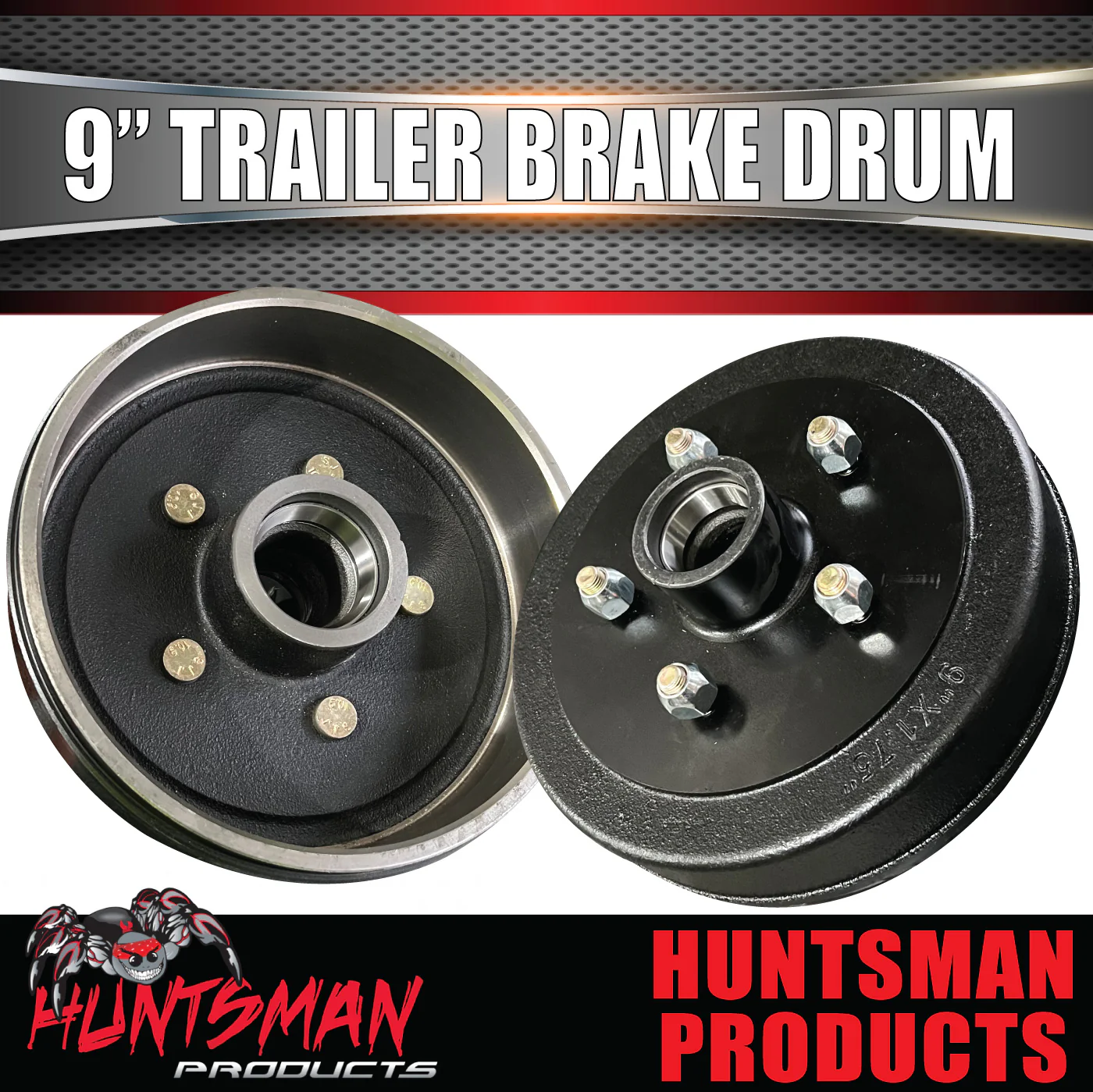 2X 9" 5 Stud Trailer Brake Drums 5 Stud Landcruiser & LM Bearings - Image 2