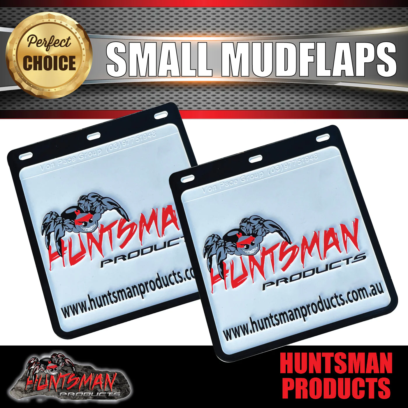 2x Huntsman Products Truck Trailer 4wd & Caravan Mud Flaps. 225mm x 245mm