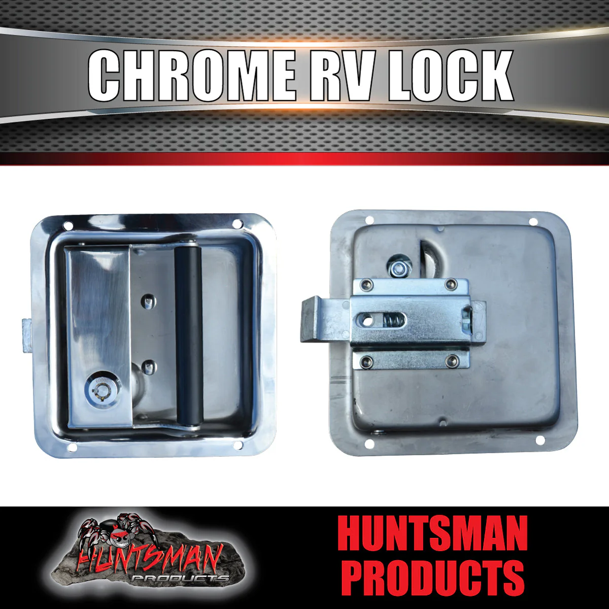 2x Stainless Steel Caravan RV Motorhome Trailer Canopy Lock. Pull Down Up Handle - Image 3