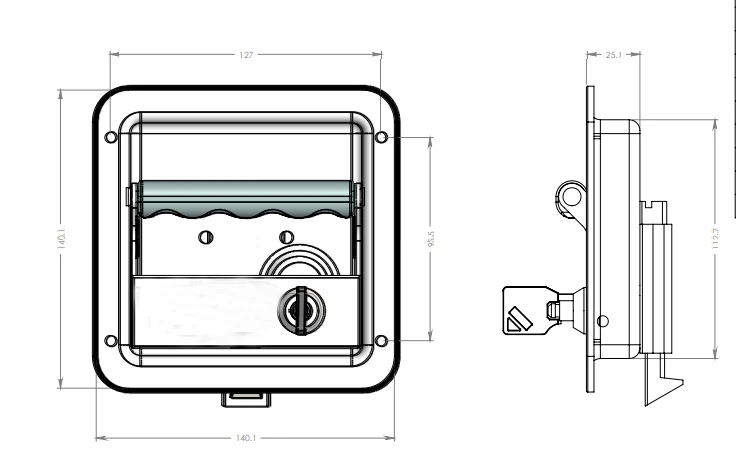 2x Stainless Steel Caravan RV Motorhome Trailer Canopy Lock. Pull Down Up Handle - Image 6