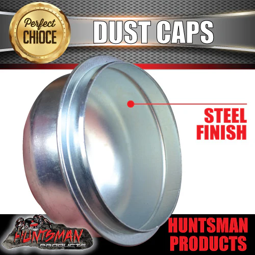 2x steel 76.5mm 3 tonne trailer hub dust caps. - Image 3