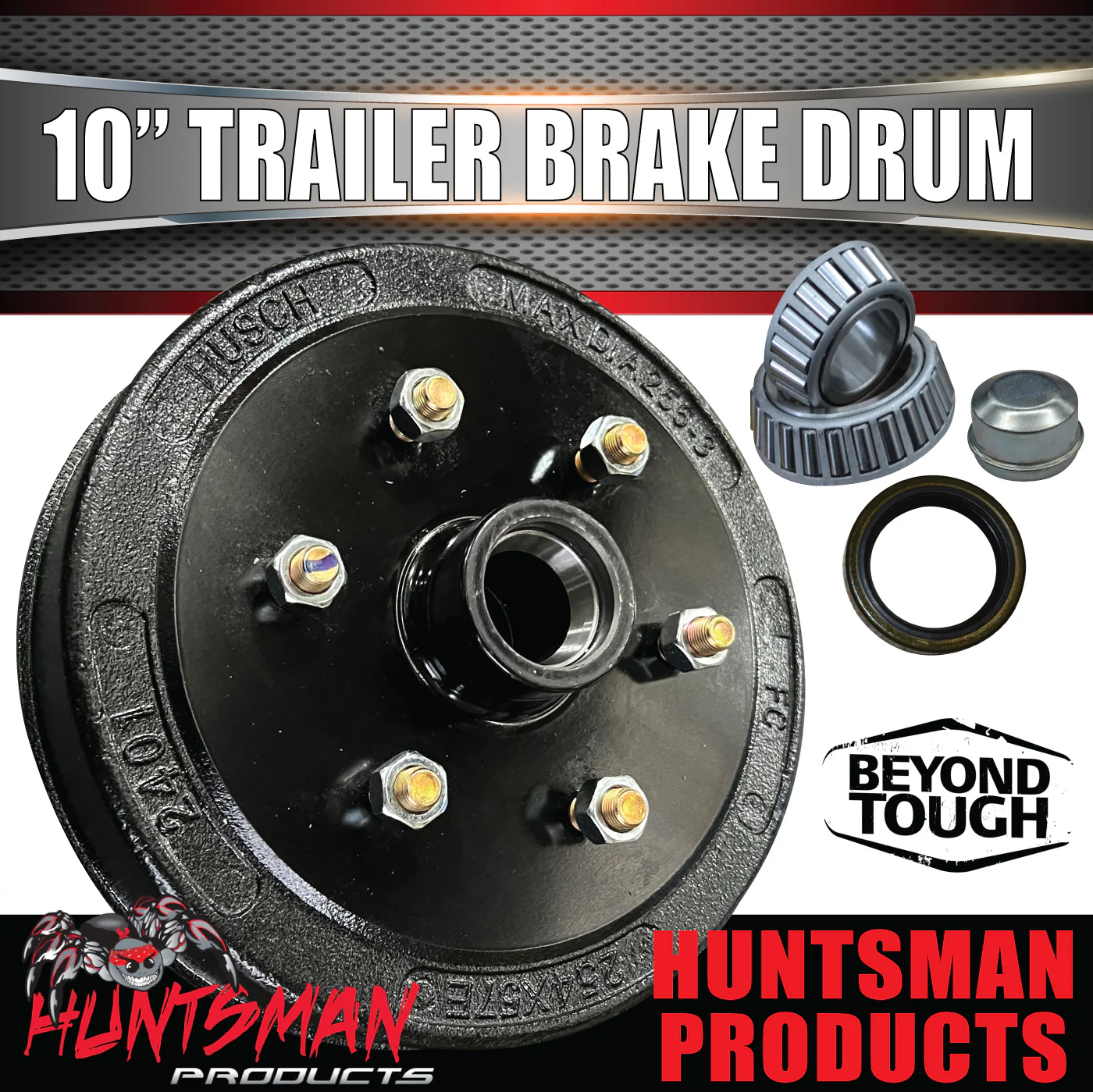 2X Trailer 10" Drums Suit 6 Stud Landcruiser Stud Pattern 6/139.7 PCD & L/M Japanese Bearings - Image 7