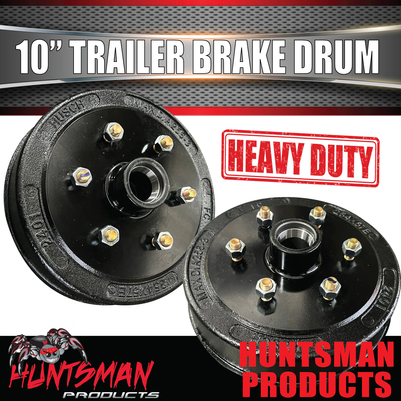 2X Trailer 10" Drums Suit 6 Stud Landcruiser Stud Pattern 6/139.7 PCD & L/M Japanese Bearings - Image 3