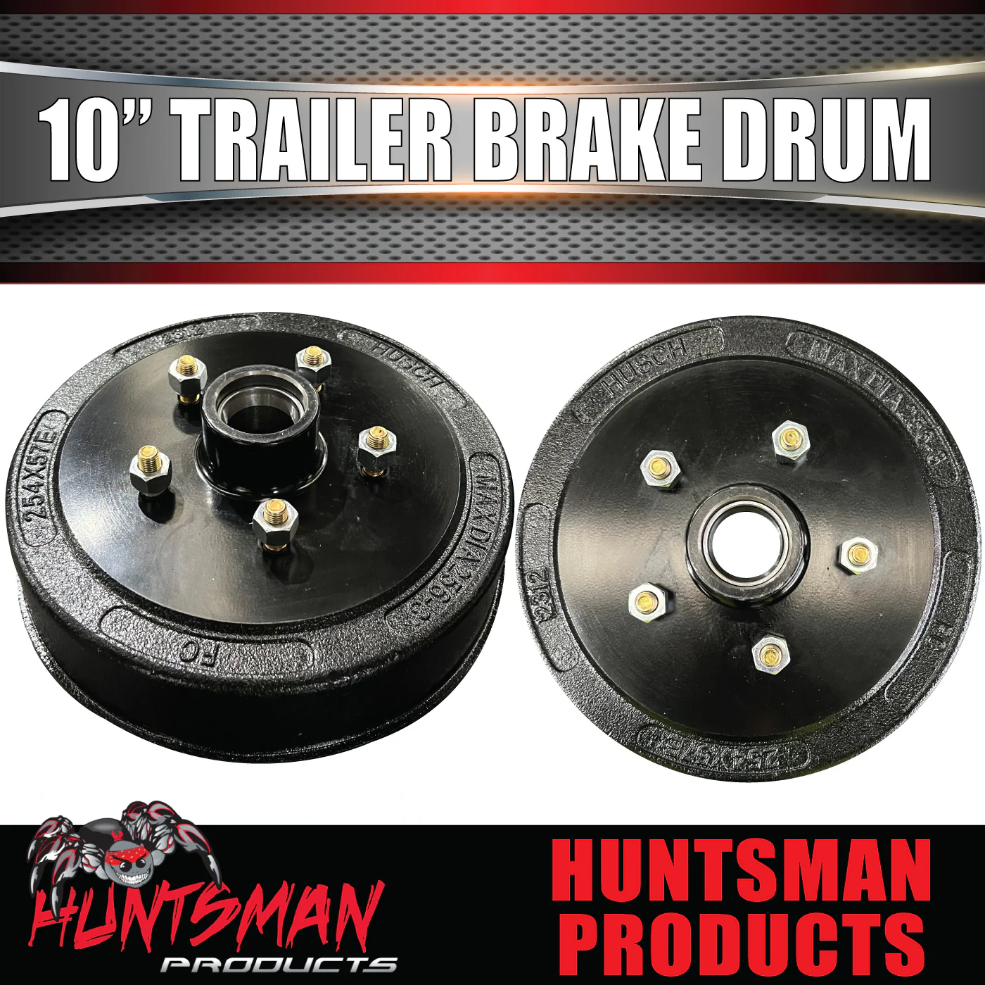 2X Trailer 10" Drums Suit Ford 5/114.3 PCD & L/M Holden Bearings Caravan - Image 3