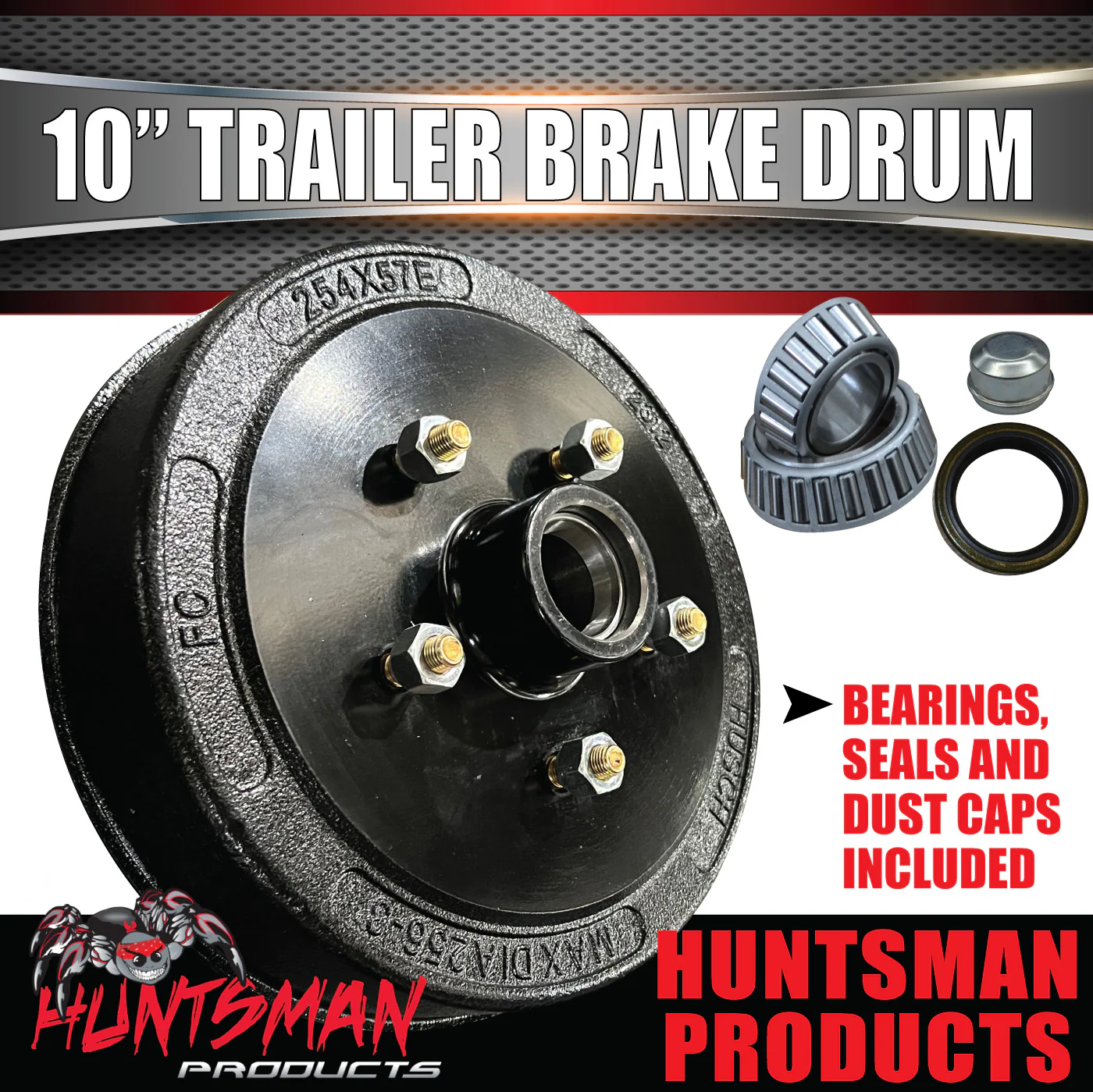 2X Trailer 10" Drums Suit HQ Holden 5/120.65 PCD & L/M (Holden) Koyo Bearings - Image 7