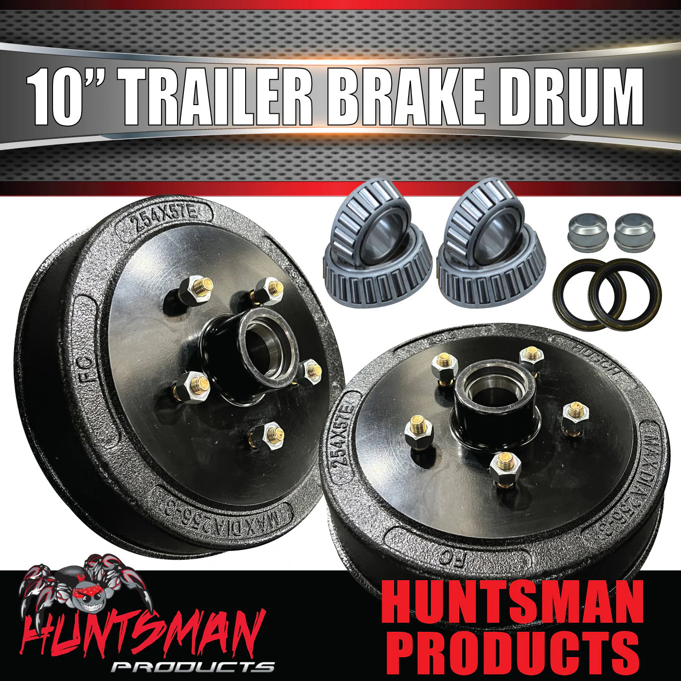 2X Trailer 10" Drums Suit HQ Holden 5/120.65 PCD & S/L (Ford) Koyo Bearings - Image 4