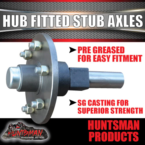 2X Trailer 4wd hubs 1400kg, Fitted to machined to sleeve Stub Axles. SL Bearings - Image 2