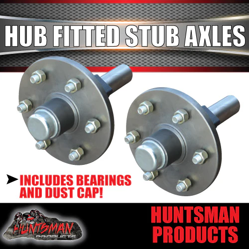 2X Trailer 4wd hubs 1400kg, Fitted to machined to sleeve Stub Axles. SL Bearings - Image 3