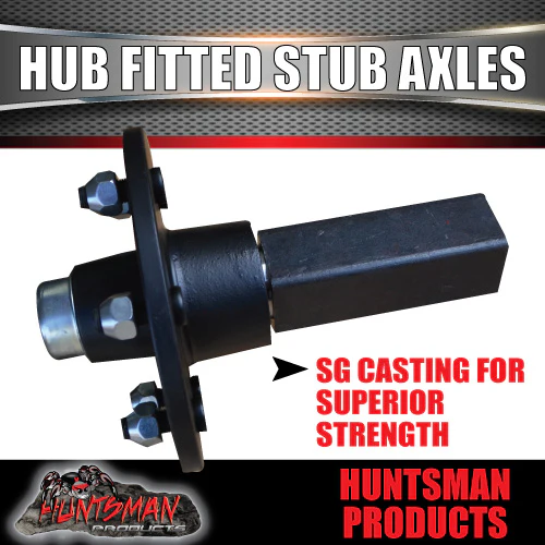 2X Trailer 5/6 Stud 4wd hubs 1400kg 1400Kg, Fitted Stub Axles. SL Bearings - Image 4