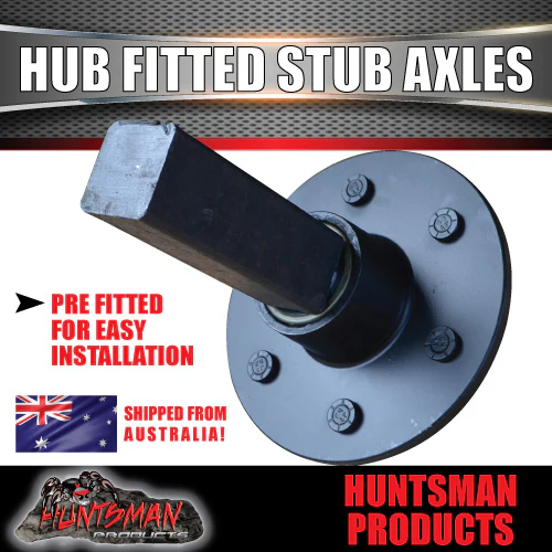 2X Trailer 5/6 Stud 4wd hubs 1400kg 1400Kg, Fitted Stub Axles. SL Bearings - Image 5