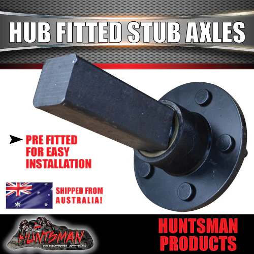 2X Trailer 5 Stud hubs 1400kg 1.4T, Fitted Stub Axles. Ford SL Bearings - Image 5