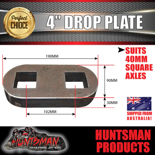 2X 4" Drop axle plates suits 40mm square trailer Caravan axle. 30mm thick - Image 3