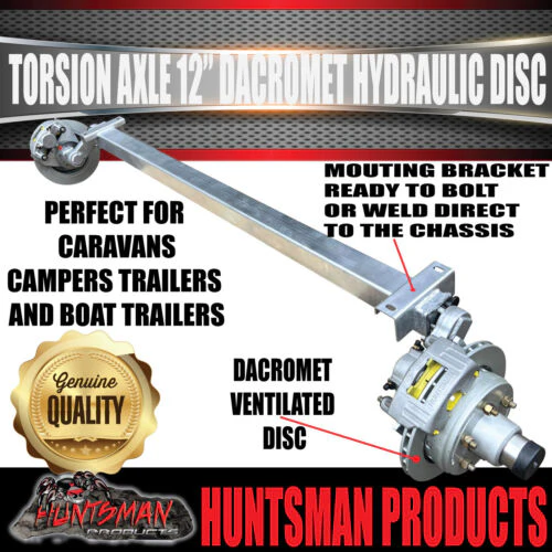 3500Kg Tandem Boat Trailer Torsion Bar Independent Suspension Kit. 12'' Disc Brakes - Image 3