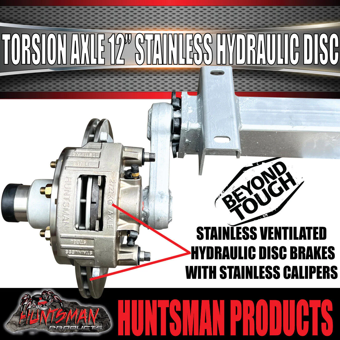 3500Kg Tandem Boat Trailer Torsion Bar Independent Suspension Kit. 12'' Stainless Disc Brakes - Image 4