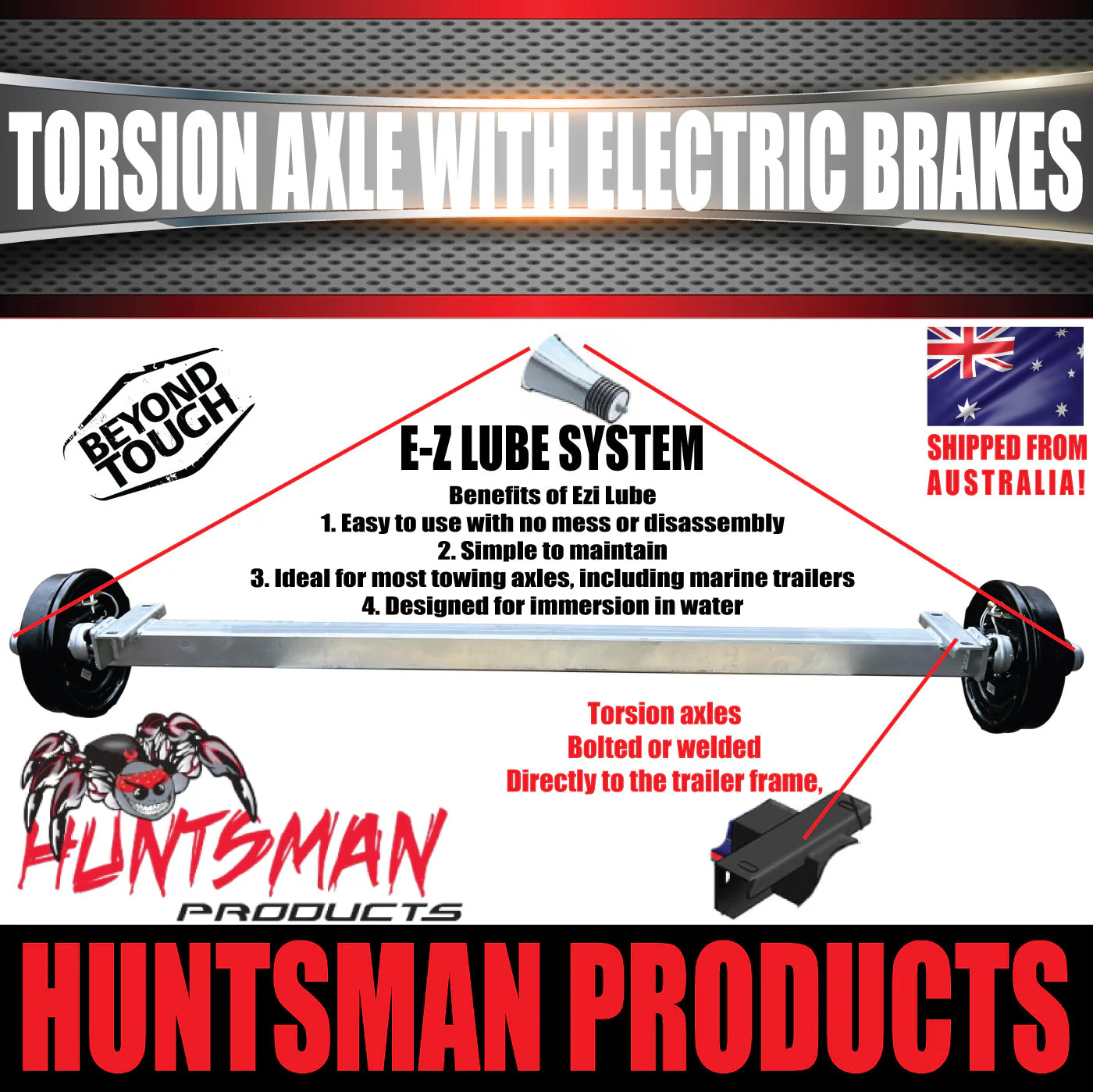3500Kg Tandem Trailer Caravan Torsion Bar Independent Suspension Kit. 12'' Brakes - Image 4