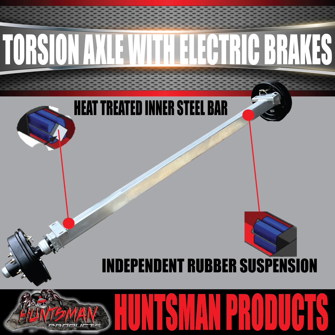 3500Kg Tandem Trailer Caravan Torsion Bar Independent Suspension Kit. 12'' Brakes - Image 9