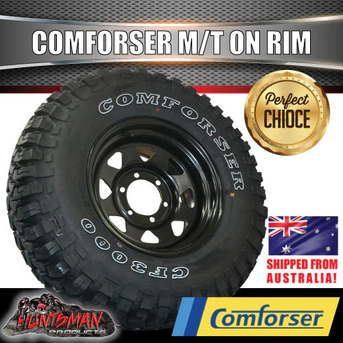 37x12.5R17 L/T Comforser Mud tyre on 17" black steel rim. 37 12.5 17 - Image 3