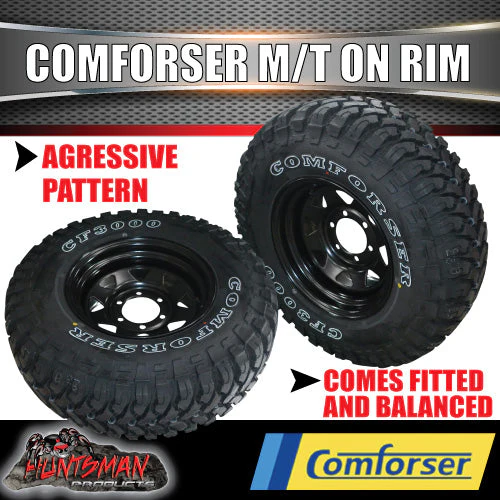 37x12.5R17 L/T Comforser Mud tyre on 17" black steel rim. 37 12.5 17 - Image 4