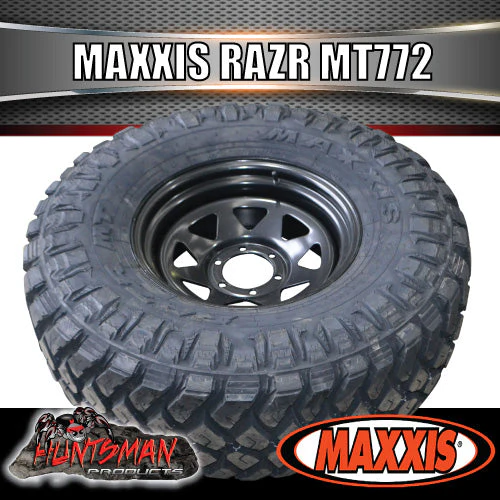 37x12.5R17 L/T MAXXIS RAZR MT772 TYRE ON 17" BLACK STEEL RIM. 37 12.5 17 - Image 2