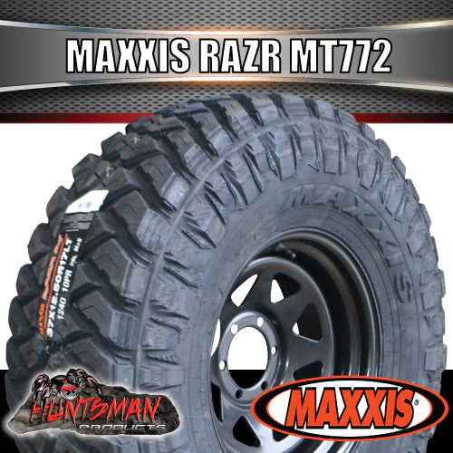 37x12.5R17 L/T MAXXIS RAZR MT772 TYRE ON 17" BLACK STEEL RIM. 37 12.5 17 - Image 4