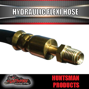 3x TRAILER HYDRAULIC RUBBER FLEXI BRAKE HOSE. 500MM. MALE / MALE. - Image 3