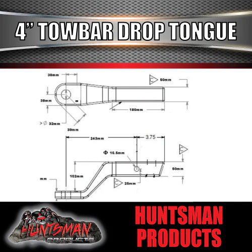 4" Drop Forged Towbar Tongue & 70mm Tow Ball. Suit Hayman Reece ARB TJM - Image 3