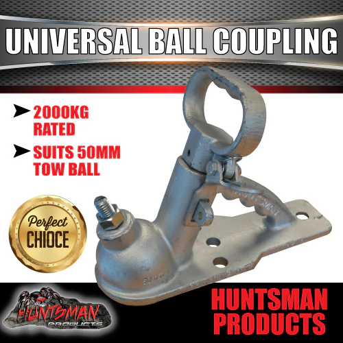 Galvanised Dacromet 50mm Ball Universal Trailer Coupling Hitch CRN 51627