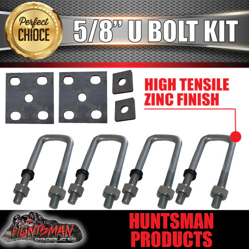 40mm X 150mm 5/8" BSW High Tensile Trailer Caravan U bolt kit