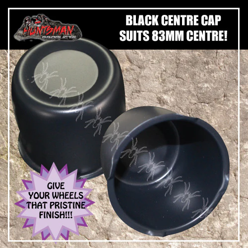 4x Black Trailer Caravan Wheel Rim Caps To Fit Ford & HQ 83mm-86mm Rim Centres - Image 3