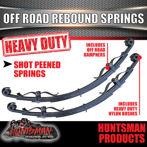 5 Leaf Off Road Camper Caravan Trailer spring Set 1200Kg with Rebound Straps. - Image 2
