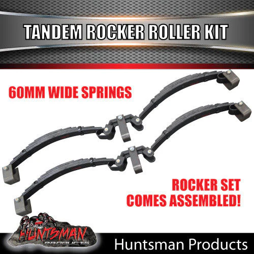5 Leaf 2500kg Rocker Roller Tandem Trailer Caravan Spring Set. 7mm Thick Springs! - Image 3