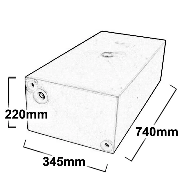 53 LITRE CARAVAN REPLACEMENT WATER TANK & MOUNT KIT. PRV53-MK - Image 3