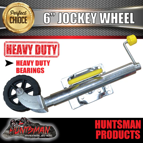 6" Trailer Caravan Swing Up Jockey Wheel.  500Kg Ball Rating