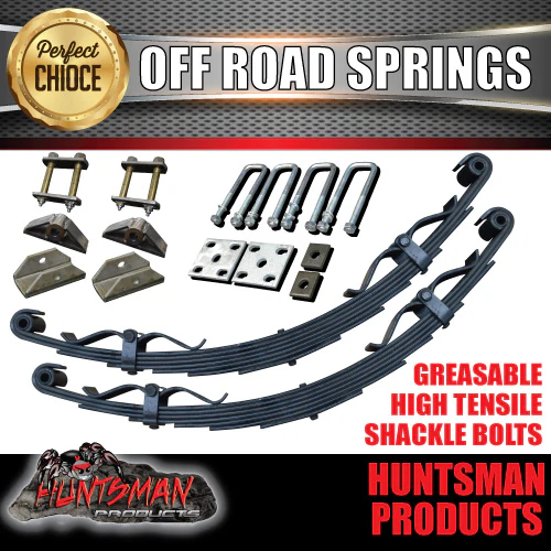 6 Leaf Off Road Camper Caravan Trailer spring Set 1350Kg with Rebound Straps.