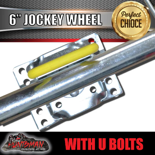 6" Trailer Caravan Swing Up Jockey Wheel & 100x50mm U bolts. 500Kg Ball Rating - Image 4