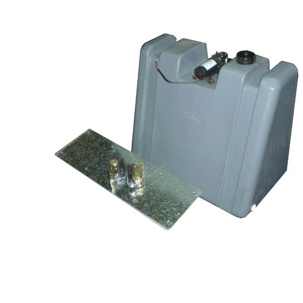 60 LITRE UPRIGHT WATER TANK WITH MOUNT KIT AND 12V PUMP. PRV60-P-MK