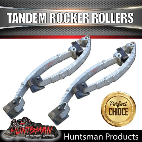 7 Leaf Trailer Caravan 3500Kg Dacromet Rocker Roller & High Tensile U Bolt Kit. 7mm Thick Springs! - Image 3