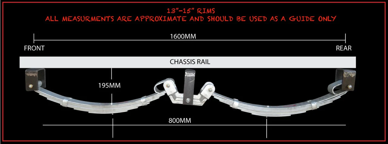 7 Leaf 3500Kg Trailer Caravan Rocker Roller Spring Set & High Tensile U bolt Kit. 7mm Thick Springs! - Image 6