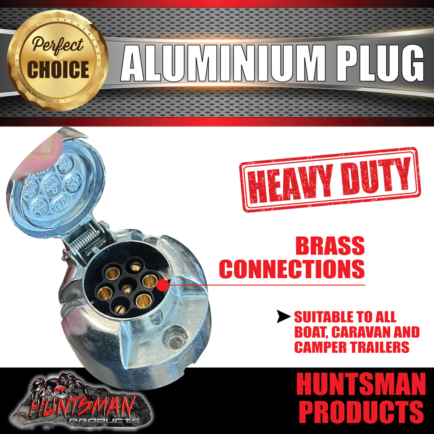 7 Pin Female Aluminium Trailer Plug.