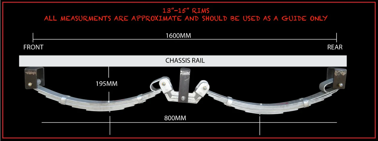 8 Leaf 4000kg Rocker Roller Tandem Trailer Caravan Spring Set. 7mm Thick Springs! - Image 5