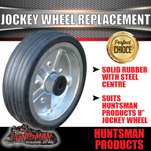 8" Trailer Caravan Replacement Solid Rubber Wheel for 8" Jockey Wheel.