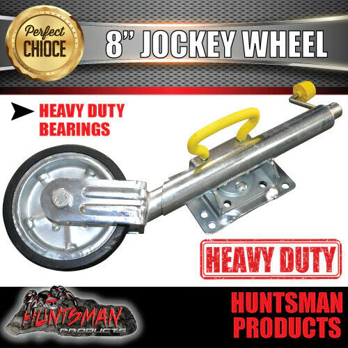 8" Trailer Caravan Swing Up Jockey Wheel & 100x50mm U bolts. 750Kg Ball Rated - Image 5