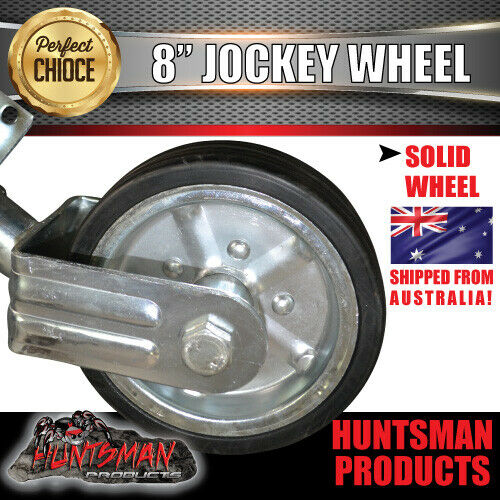 8" Trailer Caravan Swing Up Jockey Wheel & 100x50mm U bolts. 750Kg Ball Rated - Image 6