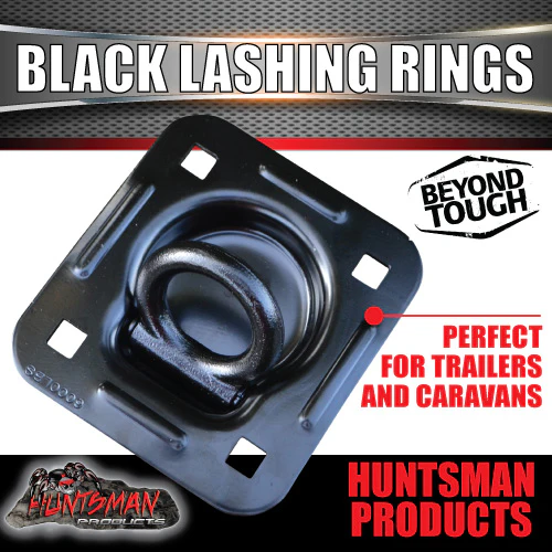 8x Large Black E coated Lashing Rings Tie Down Anchor Points 123mm x 113mm - Image 3